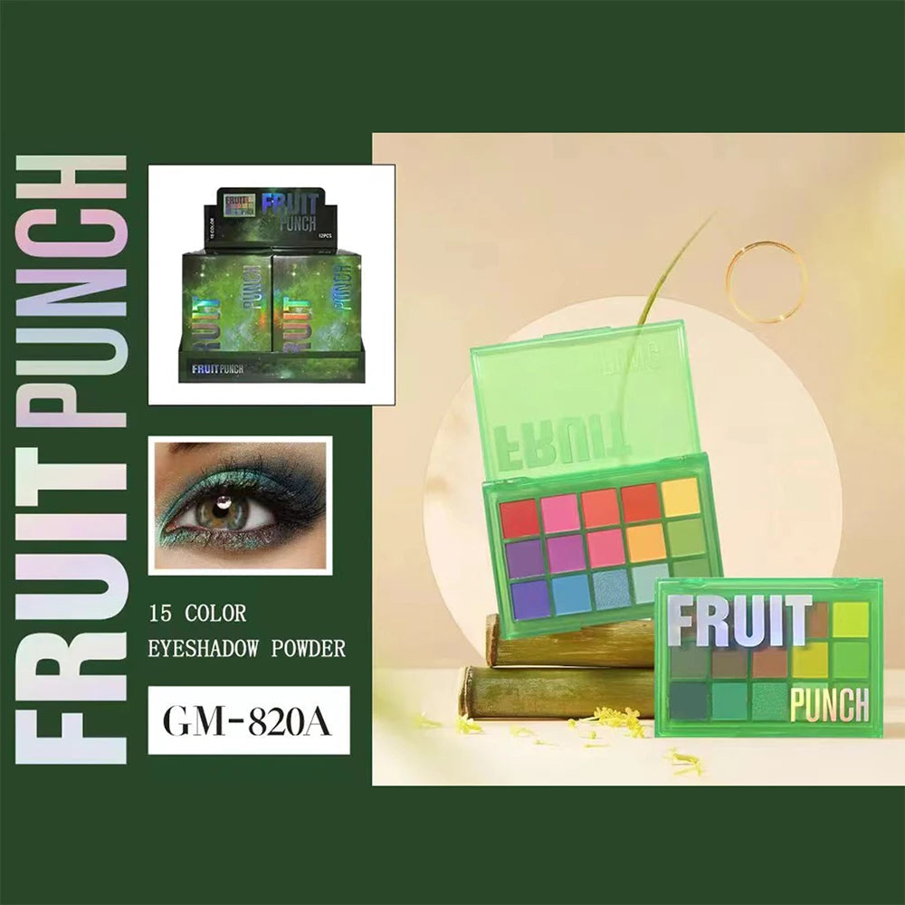 15 Colors Eyeshadow Palette Set Colorful Neon Rainbow Makeup Eyeshadow Palette Vibrant Shimmer Matte Pigmented Blendable Make Up Good Vibrations