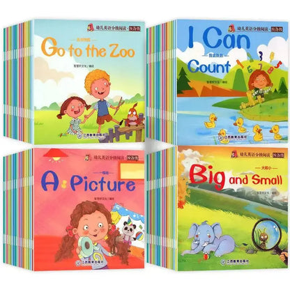 60 Books/Set Childrens English Early Learning Picture Book Graded Reading Storybook Enlightenment Cognitive Tale Bedtime Story Good Vibrations