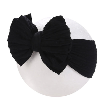 Solid Cable Bow Baby Headband for Child Nylon Layers Headwear Kids Elastic Turban Headwraps Newborn Boys Girls Hair Accessories Good Vibrations