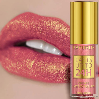 14 Colors Glitter Metallic Lip Glaze Shiny Long Lasting Lip Gloss Waterproof Liquid Lipstick Makeup Lip Oil Lip Tint Gifts for W Good Vibrations