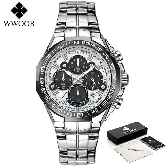 Relogio Masculino WWOOR Mens Watches 2024 Top Brand Luxury Wrist Watches For Men Gold Big Golden Male Chronograph Wristwatch Man Good Vibrations