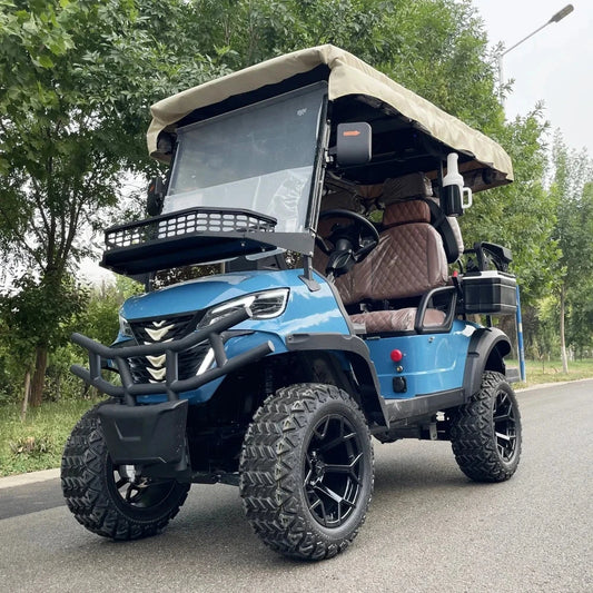 Electric Golf Cart Utility Vehicle 4 Wheels 48V 60V 72V Lithium Battery Off-Road Adult with Rain Cover Golf Buggy Cart Good Vibrations