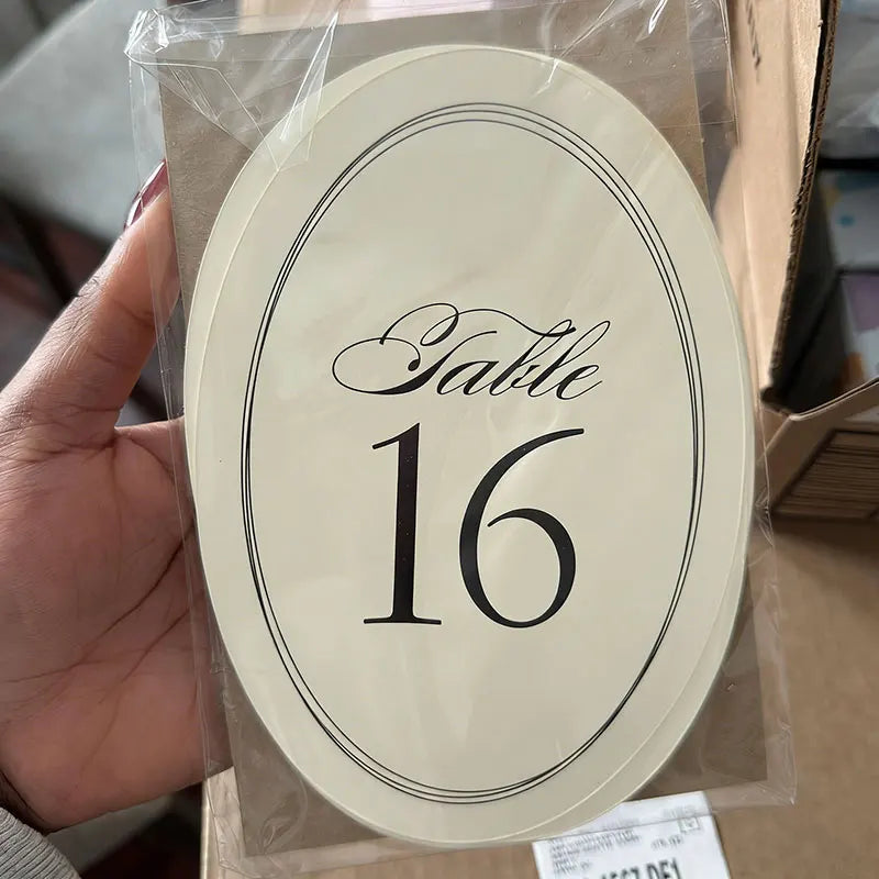 Oval Table Numbers-Double-sided Printing Event Wedding Table Number Assignment Formal Elegant Simple NUMERICAL Table Numbers Good Vibrations
