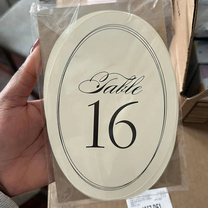 Oval Table Numbers-Double-sided Printing Event Wedding Table Number Assignment Formal Elegant Simple NUMERICAL Table Numbers Good Vibrations