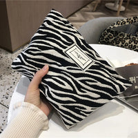 Large Women Leopard Cosmetic Bag Canvas Waterproof Zipper Make Up Bag Travel Washing Makeup Organizer Beauty Case Good Vibrations