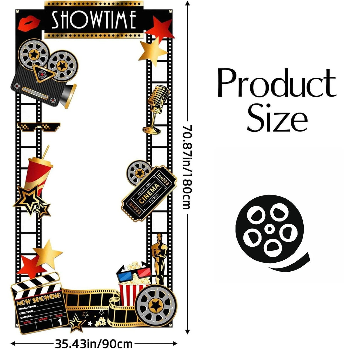 Movie Night Party Decorations Movies Theme Photo Booth Props Show Time Banner Movie Night Party Backdrop Film Party Supplies for Good Vibrations