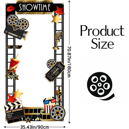 Movie Night Party Decorations Movies Theme Photo Booth Props Show Time Banner Movie Night Party Backdrop Film Party Supplies for Good Vibrations