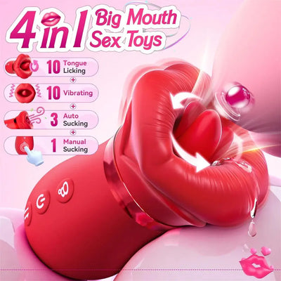 Rose Tongue licking Sucking Vibrator Adult Toy for Women Sexual Magic Massager Clit Nipple Stimulator Female Sex Toys