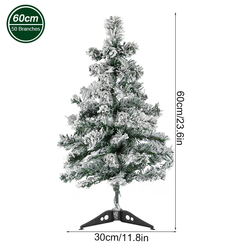 45/60cm Christmas Trees Snow Pine Fir Xmas Tree Merry Christmas Decoration For Home Table Ornaments 2025 New Year Gift Navidad Good Vibrations