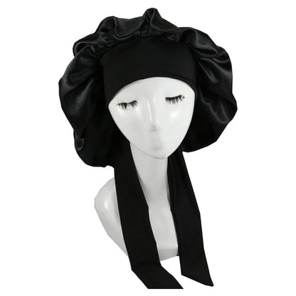 Women Satin Solid Sleeping Hat Night Sleep Cap Hair Care Bonnet Nightcap For Women Men Unisex Cap Bonnet De Nuit Shower Turban Good Vibrations