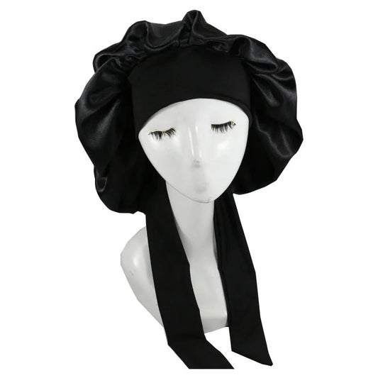 Women Satin Solid Sleeping Hat Night Sleep Cap Hair Care Bonnet Nightcap For Women Men Unisex Cap Bonnet De Nuit Shower Turban Good Vibrations