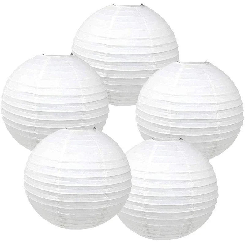White Chinese Round Paper Lantern Christmas Halloween New Year Festive Party Supplies Wedding Baby Shower Birthday Decoration Good Vibrations