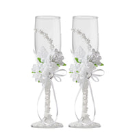 Wedding Champagne Glasses for Bride and Groom Wedding Toasting Flutes Good Vibrations