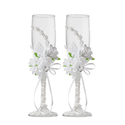 Wedding Champagne Glasses for Bride and Groom Wedding Toasting Flutes Good Vibrations