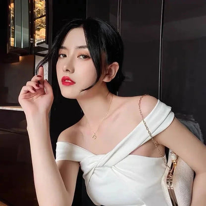 Fashion Cross Rotating 925 Sterling Silver Pendant Chain 14k Gold Plated Necklace Gold Necklace for Women Fine Jewelry Good Vibrations