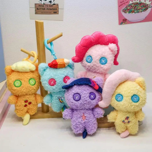 Kawaii My Little Pony Plush Backpack Pendant Keychain Twilight Sparkle Fluttershy Pinkie Pie Cute Bag Decoration Toy Gift Good Vibrations