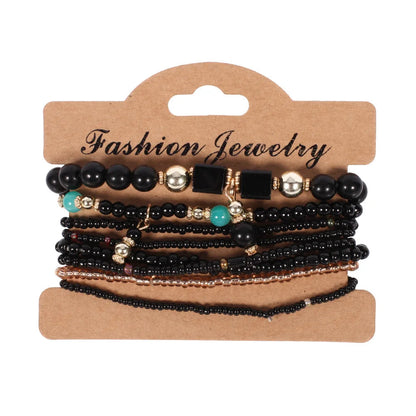Bohemian Handmade Beads Bracelet Set For Women Summer Colorful Beaded Chain Bangle Men Boho Jewelry Accessories Good Vibrations