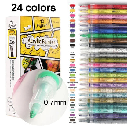 Nail Art Drawing Pen 12/18/24Colors Graffiti Acrylic Pen Waterproof Painting Liner DIY 3D Abstract Colorful Beauty Manicure Tool Good Vibrations