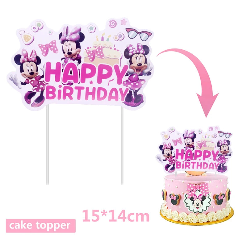 Minnie Mouse Birthday Party Decorate Girls Disposable Tableware Balloon Cups Plates Tablecloth Balloon Baby Shower Party Supply Good Vibrations