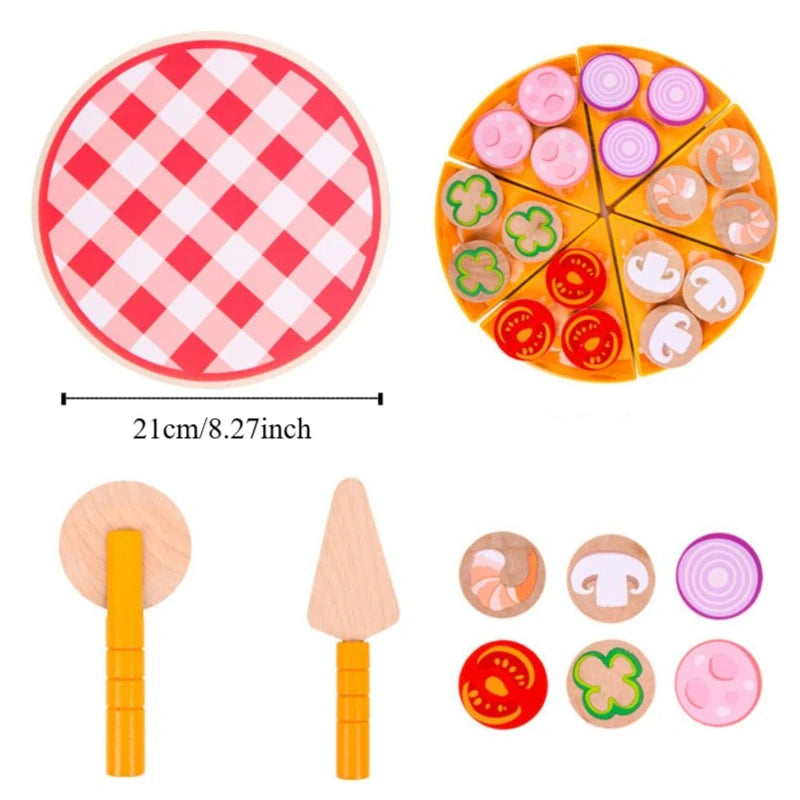 Simulation Pizza Pretend Play Toy Early Education Cognitive Dramatic Food Pizza Toys Interactive Miniature Cookie Play Food Set Good Vibrations