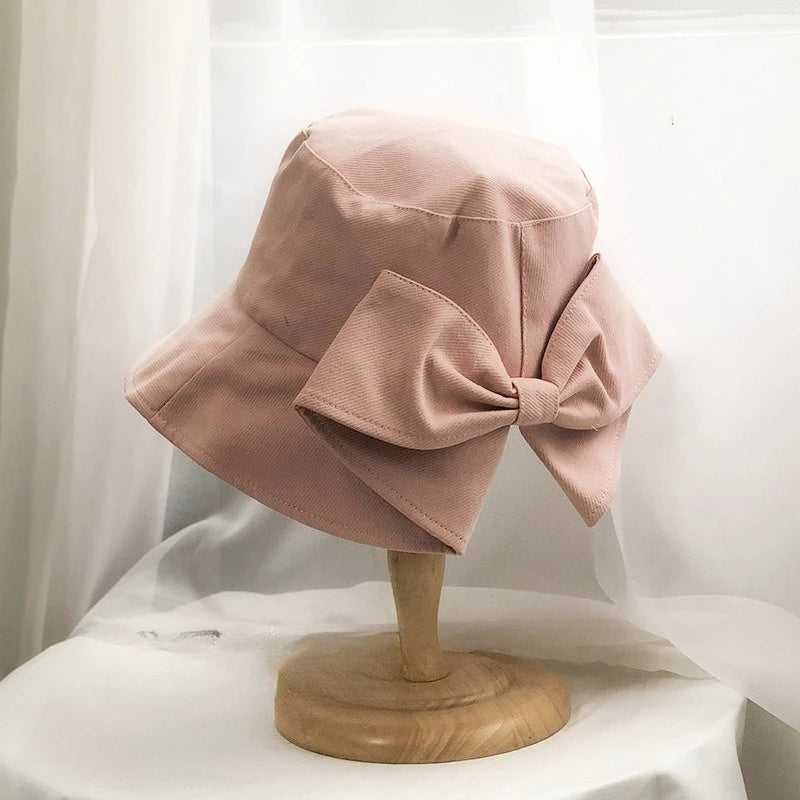 Women's hat, big brim hat, women's summer fisherman's hat, casual sun protection bow, versatile sun hat Good Vibrations