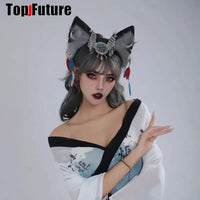 Harajuku Halloween Gothic Punk LolitaWomen Cosplay Animal Wolf Ears Headdress Plush Hairband Furry Lolita Headband Anime GOOD Vibrations