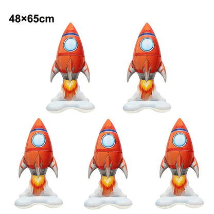 4D Standing Astronaut Spaceman Balloons Rocket Foil Balloons Kids Toys Baby Shower Outer Space Themed Birthday Party Decorations Good Vibrations