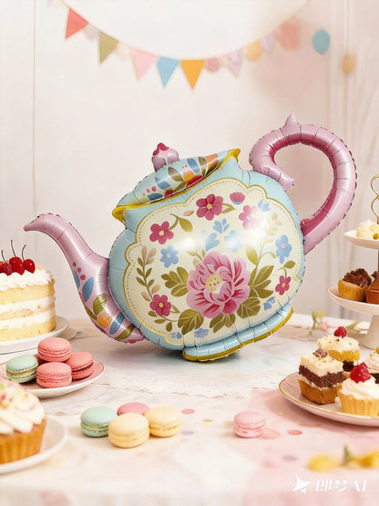 1 Tea Party Teapot Balloon, Party Balloons, Party Decorations, Photo Booth Props, Suitable for Afternoon Tea Themed Events, Birthday Good Vibrations