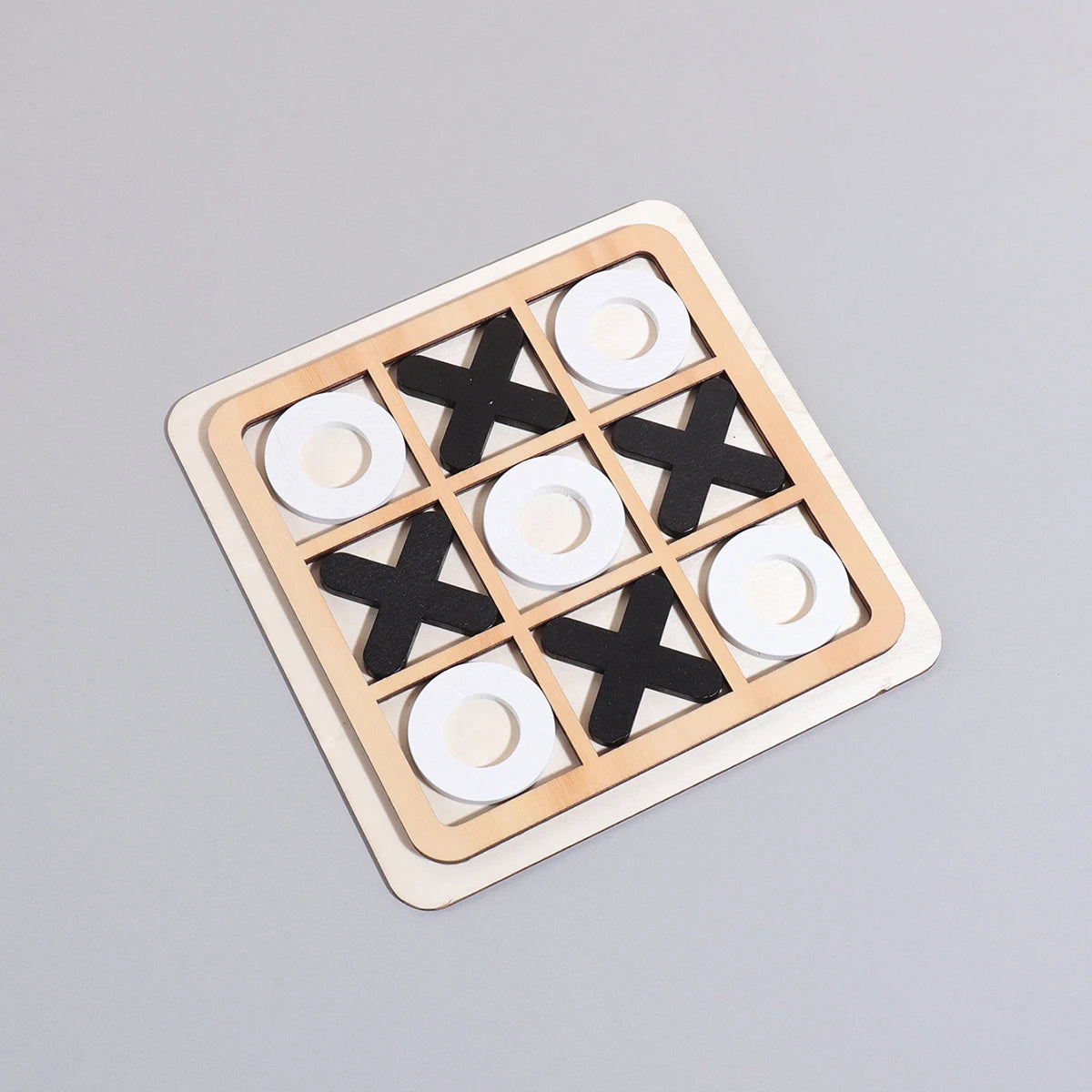 1 set of XO three-in-a-row tic-tac-toe wooden toys, casual battle puzzle board game,  Children's teaching supplies Good Vibrations