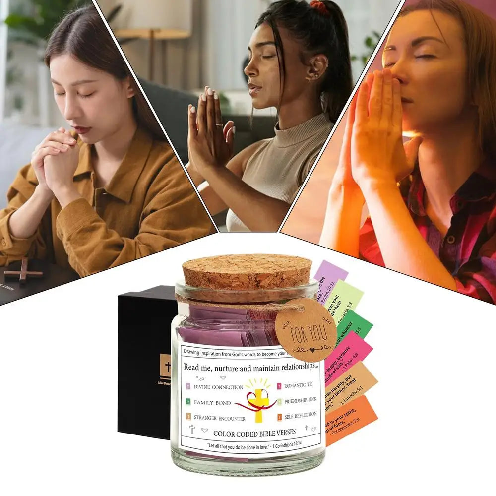 Bible Verses In A Jar Prayer Cards Scripture Jar Color Coded Bible Verses In A Jar Christian Religious Bible Jar Prayer Jar Hope Good Vibrations Adult Super Store