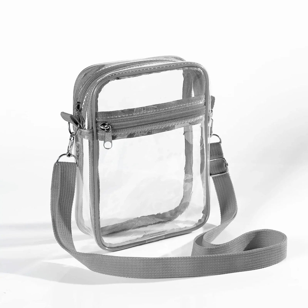 Women Clear Shoulder Bag Stadium Approved PVC Concert Transparent Purse Simple Crossbody Bag With Front Pocket Casual Handbag Good Vibrations