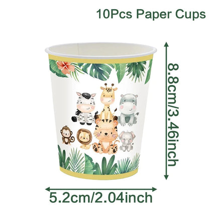 Jungle Safari Birthday Decoration Jungle Animals 1st Birthday Gifts Decoration Wild One Birthday Tableware Baby Shower Decor Good Vibrations