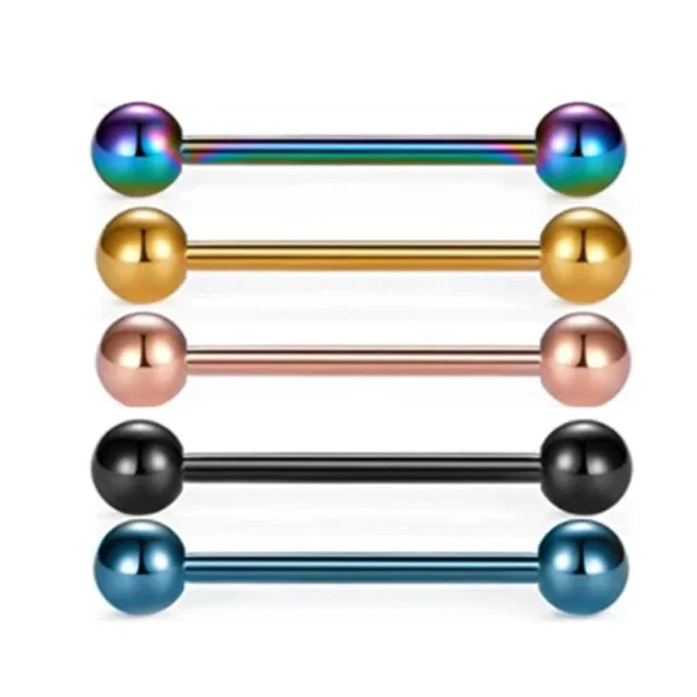 5PCS Acrylic Tongue Piercing Barbell Set Stainless Steel Glitter Tongue Rings Lot 14G Nipple Piercing Bar Bulk Piercing Langue Good Vibrations Adult Super Store