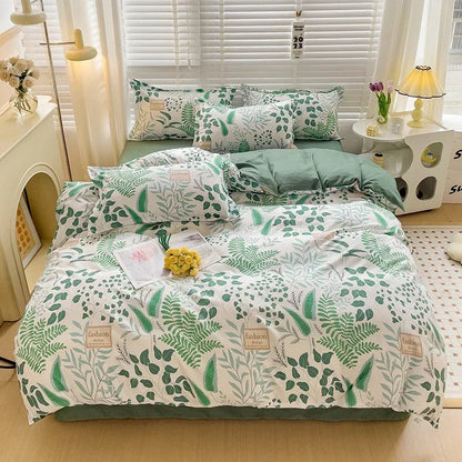 Cartoon Style Bed Sheet Set For Kids Cute Bunny Printed Bedding Set Breathable Durable постельное белье 이불세트 Queen/King Bedding Good Vibrations