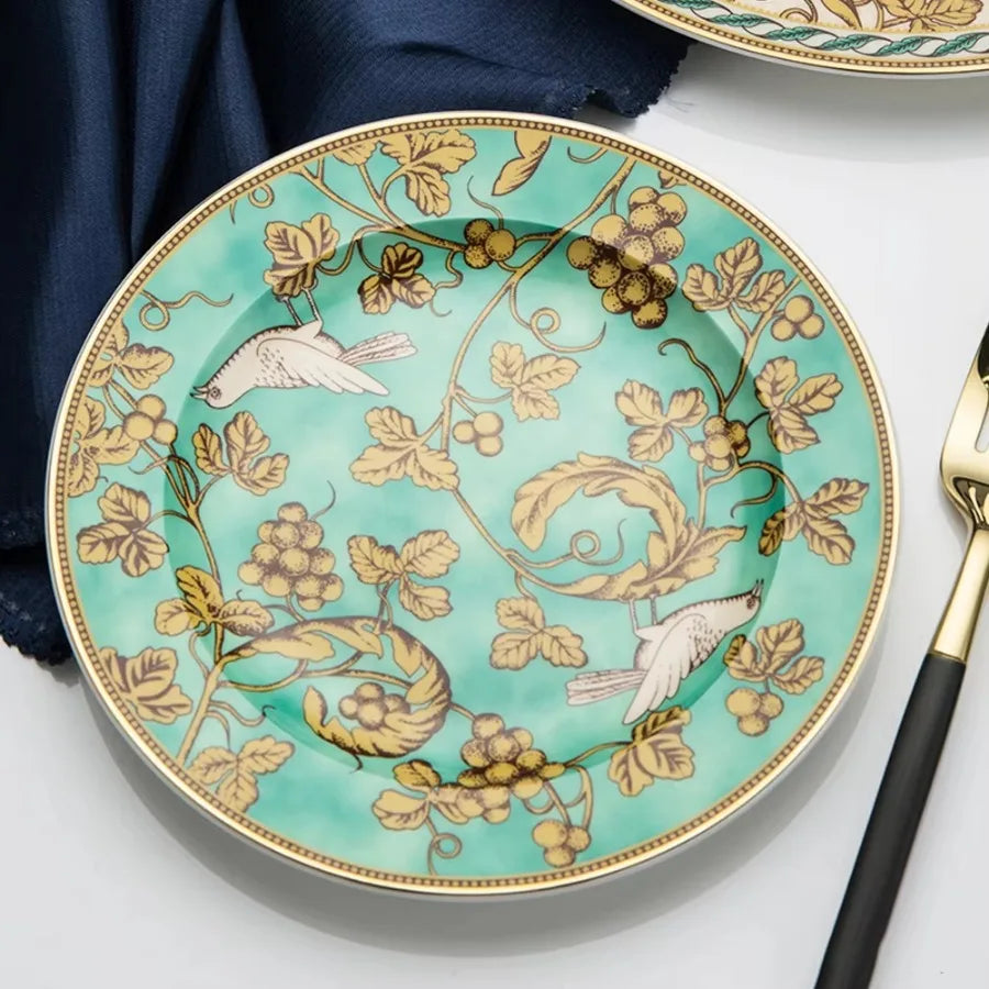 Ceramic Dinner Plate Tableware Bone China Plate Dinner Set Porcelain Dessert Tray Steak Snack Cake Butterfly Pattern Plate Good Vibrations