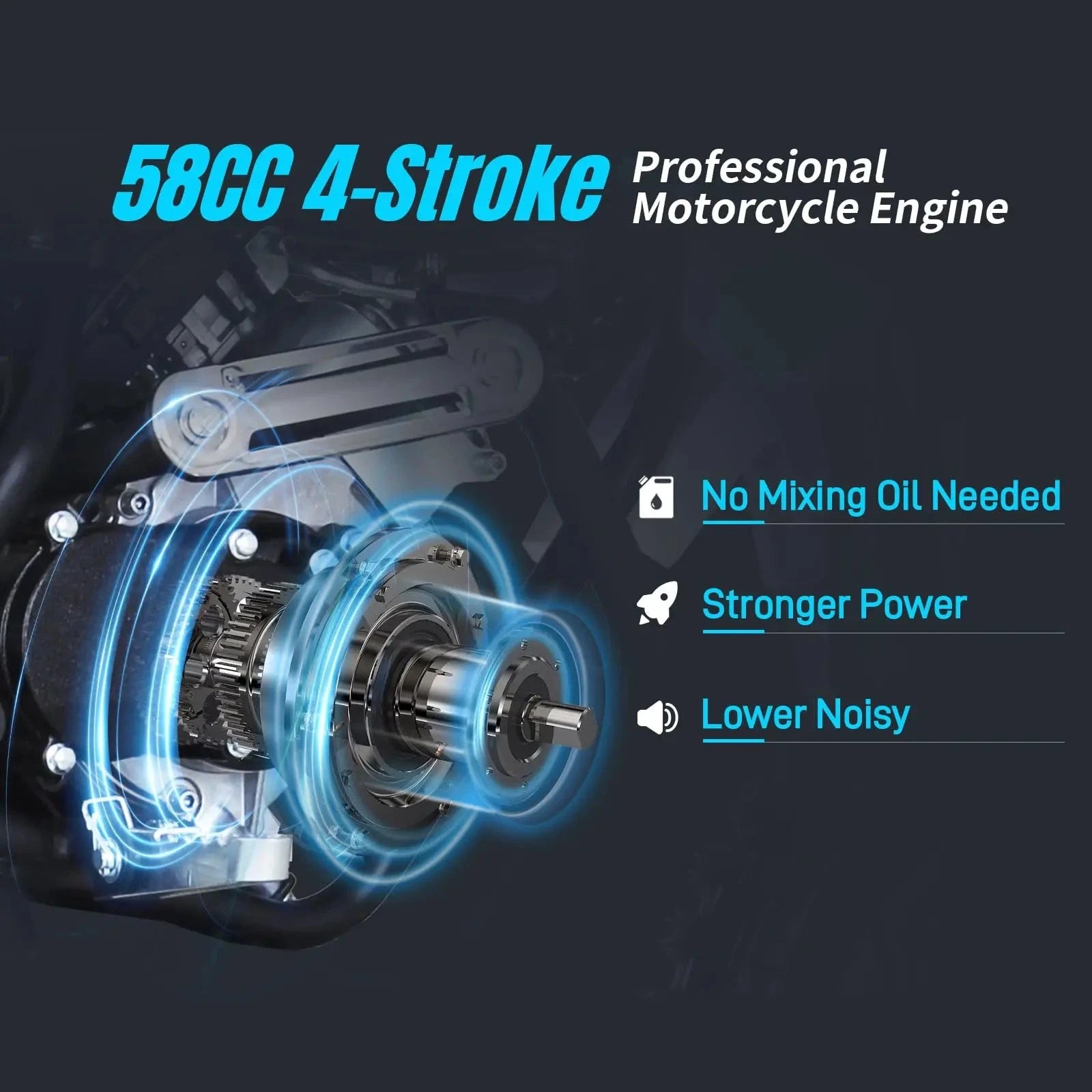 SYX MOTO 58CC Mini Dirt Bike for Kids 4-Stroke Pit Bikes Gas Powered Motorcycle Gift for Children Off-Road Dirt Bike Pull Start Good Vibrations