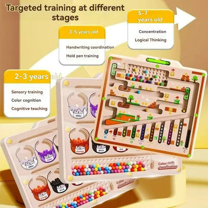 Children's Magnetic Maze Walking Ball Baby Concentration Training, Writing Logic Thinking 3 year Old Early Education Puzzle To Good Vibrations