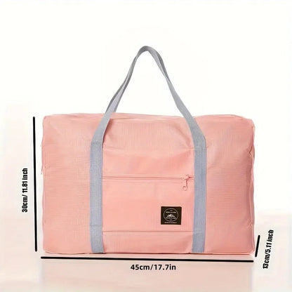 1 set of foldable large capacity travel luggage bag, expandable fitness bag, sports carry on, weekend luggage check-in, luggage Good Vibrations
