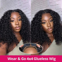 Water Wave Glueless 13*4 Wig  Lace Wig 180% Pre-Plucked Natural Wave Wear Go Glueless Curly Human Hair Wigs For Women Good Vibrations