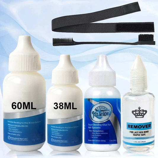 Wig Adhesive Waterproof Lace Glue Invisible Hair Bonding Glue For Toupee Frontal Closure Hair Replacement Adhesive Ghost+Remover Good Vibrations
