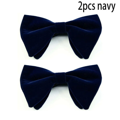 Mens Oversized Bow Tie Solid Velvet Bowtie Wedding Party Tuxedo Adjustable Necktie Big Bow Tie Good Vibrations