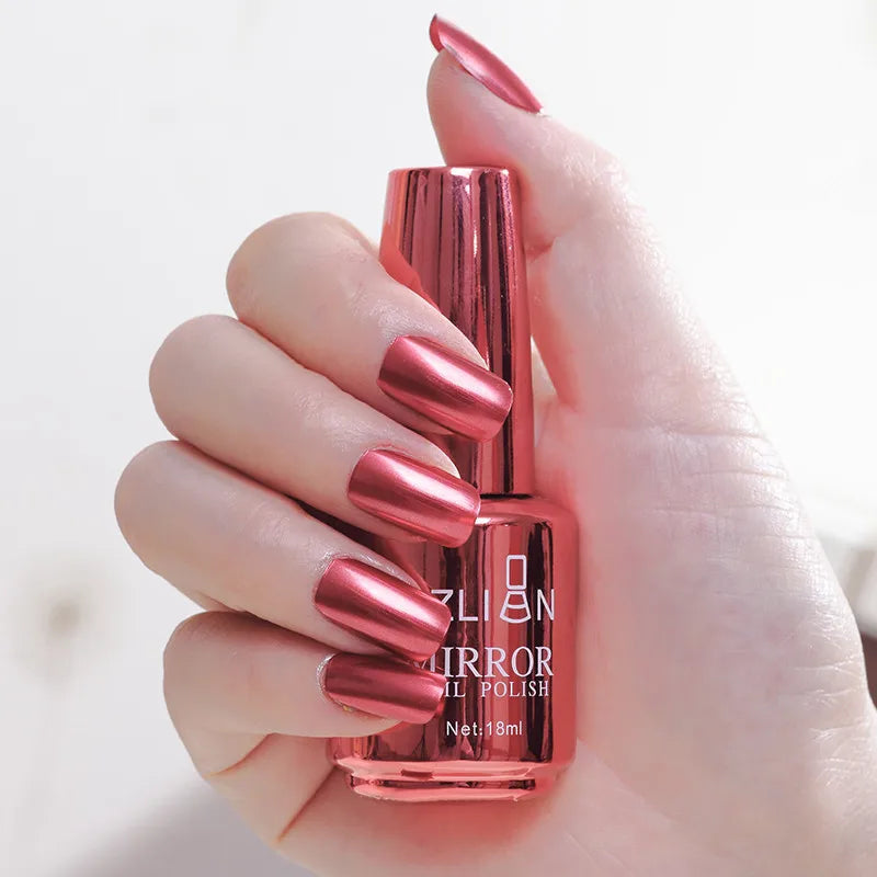 Mirror Effect Metallic Nail Polish Purple Rose Gold Silver  Nail Art Polish for Nails Manicure Lacquer Decoration Good Vibrations