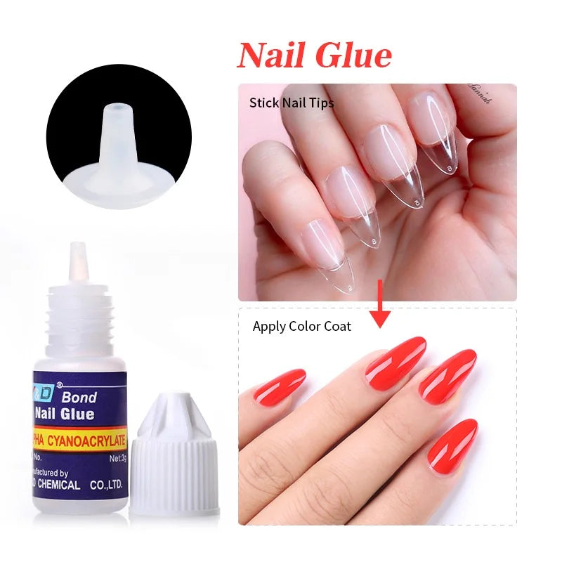 1/5/10pcs Super Strong Nail Bond Glue Acrylic Tips & Rhinestone Professional Nail Glue 2g/3g/7g/10g Fast Dry Long Lasting Glue Good Vibrations