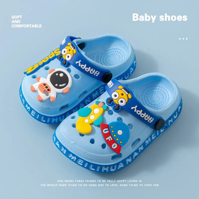 New Children Kids Baby Boys Girls Mules Clogs Summer Soft Sole Garden Beach Slippers Sandals Cave Hole Baby Shoes for Boys Girls Good Vibrations