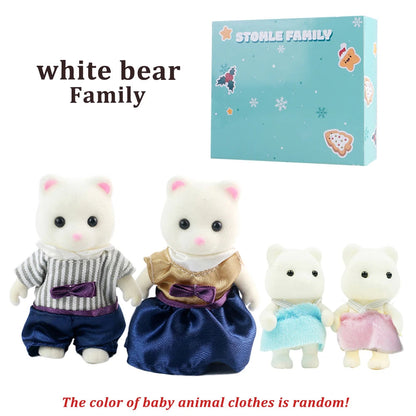 Box Packing Forest Family Reindeer Bunny Panda Animal Simulation Dollhouse Playset Play House Toy Accessories Xmas Gift for kids Good Vibrations
