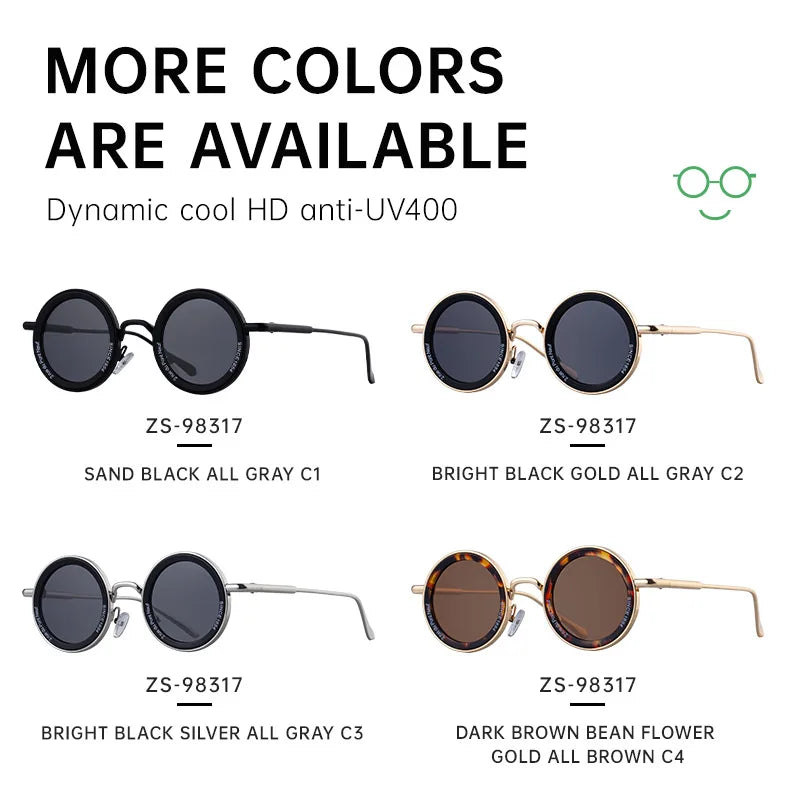 Round Steampunk Sunglass Men Vintage Punk Sunglasses Women Trendy Retro Fashion Glasses Gafas De Sol Hombre Lunette Soleil Femme Good Vibrations