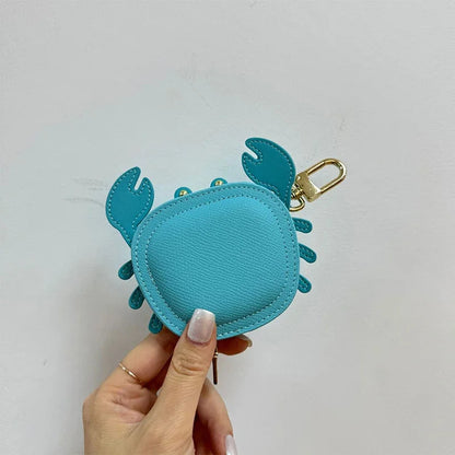 Crab Coin Purse Bag Charm Pendant,Mini Wallet Zipper Pouch for Earphone Storage,Backpack Handbag Hanging Decoration Accessories Good Vibrations