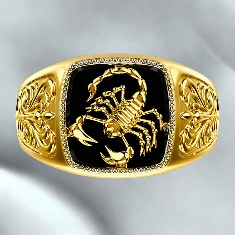 Fashion Milangirl Top-quality Gothic Punk  Scorpion Male Retro Ring for Man  Pattern Rings  Men Jewelry  Whole Sale Good Vibrations