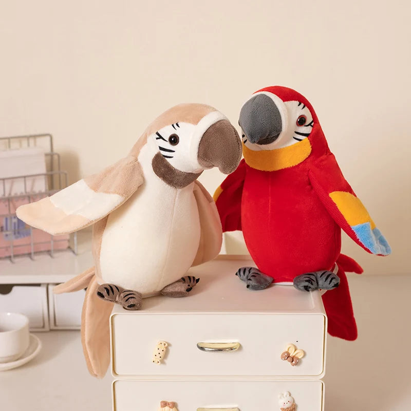 Talking Parrot Toy Interactive Stuffed Animal Plush Toy for Kids Record Parrot Repeat What You Say Funny Bird Toy Children Gift Good Vibrations