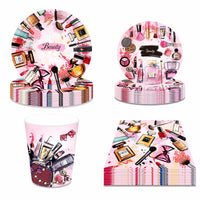Make Up Spa Party Disposable Tableware Sets Paper Plates Cups Napkins Party Dinnerware Decor Good Vibrations